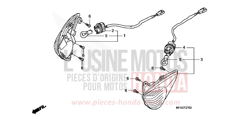 CLIGNOTANT de CBF1000 ABS PEARL NIGHTSTAR BLACK (NHA84) de 2010